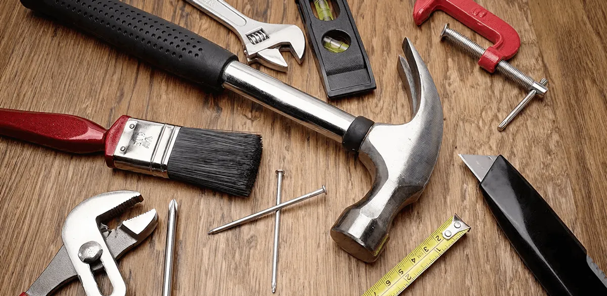 Handyman tools laid out for home repair and maintenance work in Lakeland, FL