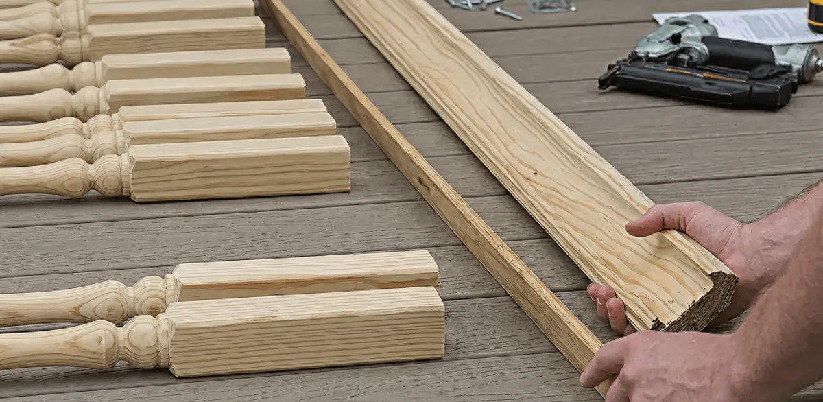 Handrail installation materials and wood components for stair rail work in Lakeland, FL